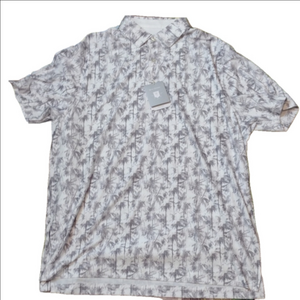 HICKEY freeman white grey golf polo size large